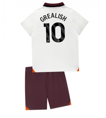 Manchester City Jack Grealish #10 Koszulka Wyjazdowych Dziecięca 2023-24 Krótki Rękaw (+ Krótkie spodenki)